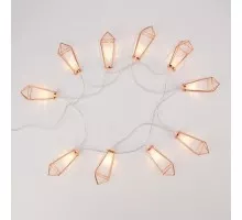 Гирлянда светодиодная NEON-NIGHT Кристаллы бронзовые, 1,5 м прозрачный пвх, 10 LED, теплая белая 304-019