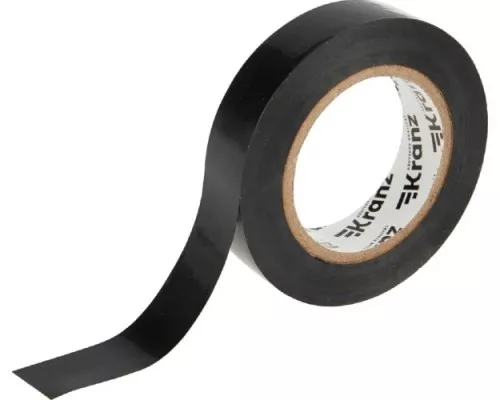 Изолента KRANZ KR-09-2606 ПВХ 15 мм х20 м, черная Изолента KRANZ KR-09-2606 ПВХ 15 мм х20 м, черная