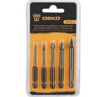 Набор сверл алмазных DEKO DH05-4 по керамике с шестигранным хвостовиком 3-10 мм, 5 065-0535