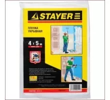Защитная пленка STAYER MASTER укрывочная, hdpe, 12 мкм, 4х5 м 1225-15-05
