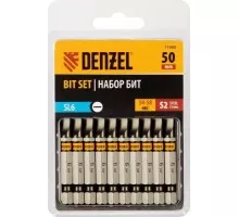 Набор бит Denzel SL6,0х50 сталь s2, шестигранный профиль, 10шт. 11660