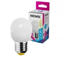Лампа светодиодная КОСМОС GL45 7.5W 220V E27 3000K LkecLED7.5wGL45E2730