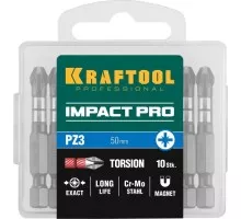 Бита для заворачивания KRAFTOOL IMPACT PRO PH 3, 50 мм, 10 шт, ударные  26191-3-50-S10