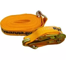 Ремень стяжной КУВАЛДА.РУ 0,6т/1,2т  8 м (25 мм) с крюками GS02999