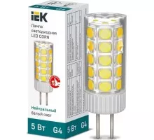 Лампа светодиодная IEK капсула 5Вт 12В 4000К LLE-CORN-5-012-40-G4
