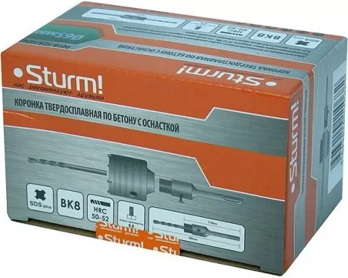 Коронка буровая SDS-plus STURM 9018-SDS-HD65 кольцевая 65 мм (с центр. cверлом, хвостовик) Коронка буровая SDS-plus STURM 9018-SDS-HD65 кольцевая 65 мм (с центр. cверлом, хвостовик)