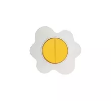 Выключатель Kranz KR-78-0630 двухклавишный HAPPY с/у, Яичница, желтый/белый