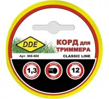 Леска триммерная DDE Classic line (1,3 ммх12 м; круг; желтая) 908-900