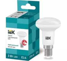 Лампа светодиодная IEK R39 3Вт 4000К Е14 рефлектор LLE-R39-3-230-40-E14