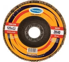 Круг лепестковый TSUNAMI ZK40 125х22.2 мм (38А 40/Р40 циркон.) D961000LZK12540