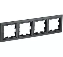 Рамка IEK BRITE РУ-4 4-м черная BR-M42-K02