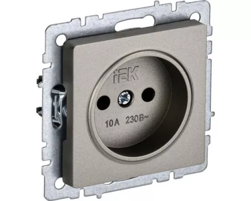 Розетка IEK BRITE РС10-1-0 10а без защ. шторок шампань [BR-R10-10-K37]