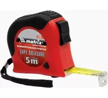 Рулетка MATRIX 5 мх19 мм double fixation, обрезиненный корпус 31056