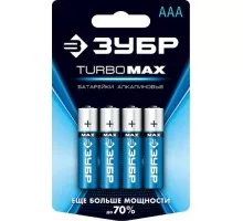 Батарейка ЗУБР Turbo-MAX тип AAA, 4 шт. 59203-4C_z01