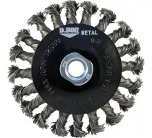 Щетка обдирочная для УШМ D.BOR коническая METAL Standard D-115 мм М14  витая (арт. D11-MS-115-M14-050) D11-MS-115-M14-050