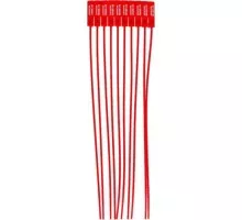 Пломба REXANT 07-6121  ( 50 штук ) пластиковая, номерная, 255мм, зубчатая, красная 07-6121