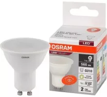 Лампа светодиодная Osram LED VALUE par16 60 7sw/830 230v gu10 4058075581555