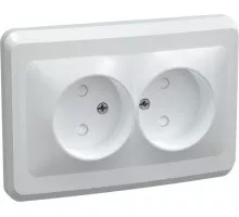 Розетка IEK Вега РС12-2 2-м сп без заземл. контакта 10а ERV20-K01-10-DM