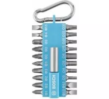 Набор бит BOSCH DIY 20 бит + держатель с карабином светло-синий 2607002822