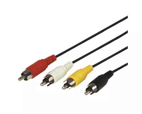 Шнур REXANT 17-0301 4 RCA-4 RCA, 1м, черный Шнур REXANT 17-0301 4 RCA-4 RCA, 1м, черный