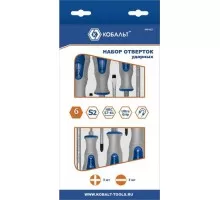 Набор отверток Кобальт 646-621 ударных ultra grip s2 (6 шт.)