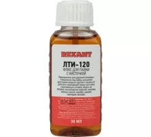 Флюс для пайки REXANT ЛТИ-120 30 мл, с кисточкой, флакон, блистер 09-3626-1
