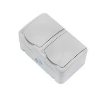 Блок розеток Kranz KR-78-0806 горизонтальный 2 Mini OG IP54 с зазем., о/у