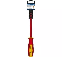 Отвертка диэлектрическая шлицевая Кобальт 646-461 ultra grip sl 6,5х150 мм cr-v, двухкомпонентная ру