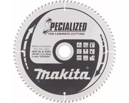 Пильный диск по ламинату MAKITA 260x30x1.8x84T [B-31603]