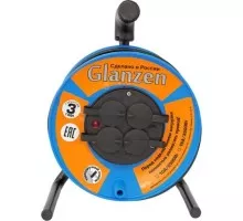Удлинитель на катушке GLANZEN EB-30-020 силовой 4 гн. пвс 3х1,5 ip44