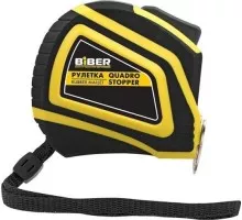 Рулетка Biber 40134 Quadro Stopper Профи автофиксация, 3мх19мм тов-196535