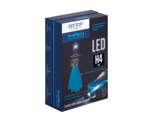 Лампа светодиодная MTF LIGHT ProFLEX MAX H4/H19 6000k, 4500lm, 12-24v, 45w, NO FAN, 2шт. PX04K5