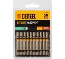 Набор бит Denzel HEX 5х50 сталь s2, шестигранный профиль, 10 шт. 11663