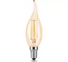 Лампа светодиодная GAUSS Свеча filament на ветру 5w 420lm 4100к е14 golden led 104801805