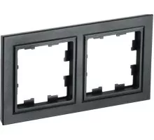 Рамка IEK BRITE РУ-2 2-м черная BR-M22-K02