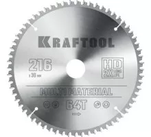 Пильный диск по алюминию KRAFTOOL 216х30мм 64T Multi Material  36953-216-30