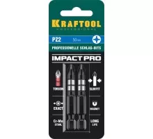 Бита для заворачивания KRAFTOOL IMPACT PRO ударные биты PZ 2, 50 мм, 2 шт 26193-2-50-S2