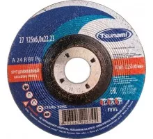 Шлифовальный круг по металлу TSUNAMI 27 A24SBF 125х6.4х22.2 мм НЕРЖ. D16112712562101 D16112712562101