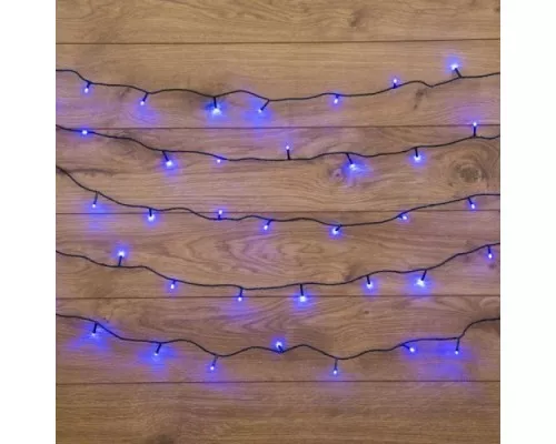 Гирлянда NEON-NIGHT ТВИНКЛ 10м темно-зеленый ПВХ, 80 LED синие [303-043]