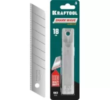 Лезвие для ножа KRAFTOOL Shark Wave 18 мм серрейторное, 5 шт. 09604-18-S5