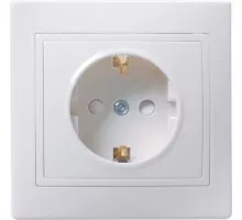 Розетка IEK Кварта РСш10-3 1-м сп 16а ip20 с заземл. защ. шторки бел. ERK11-K01-16-DM