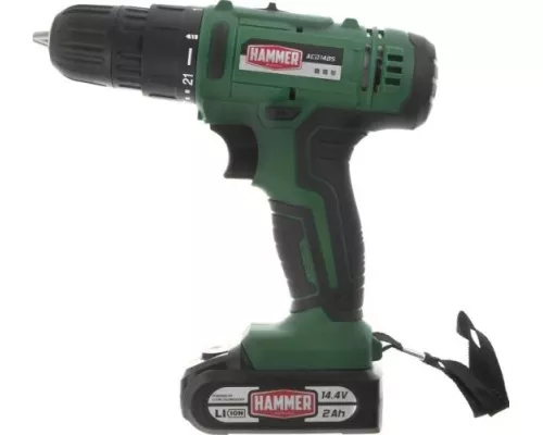 Дрель-шуруповерт аккумуляторная Hammer ACD14BS 2x2Ah, 38Hм в кейсе [101-124]
