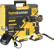 Дрель-шуруповерт аккумуляторная HANSKONNER HCD1865BLI ударная