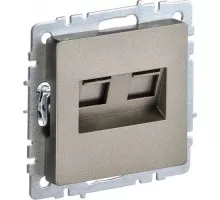 Розетка компьютерная IEK BRITE РК10-2-БрШ двойная RJ45 кат.5E шампань BR-K20-1-K37
