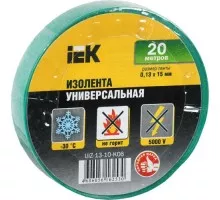 Изолента IEK ПВХ 0.13х15мм (рул. 20м) зел. UIZ-13-10-K06