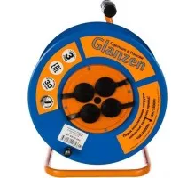 Удлинитель на катушке GLANZEN EB-30-009 КГ 3х1,5 30м (металлическая катушка)