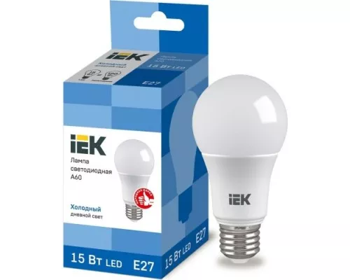 Лампа светодиодная IEK A60 15Вт 6500К Е27 Шар [LLE-A60-15-230-65-E27]