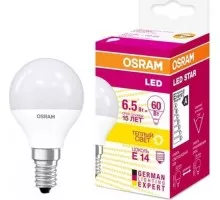 Лампа светодиодная Osram LED Star B 60 p 60 6.5вт 3000к e14 550лм 4058075134294