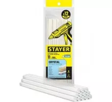 Стержень клеевой STAYER Cristal прозрачные 11 мм х 200 мм 12 шт. 0682-12