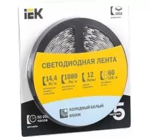 Лента светодиодная IEK LSR-5050W60 14.4w 12В IP20 (5 м) LSR2-2-060-20-3-05